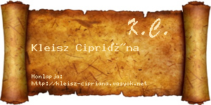 Kleisz Cipriána névjegykártya